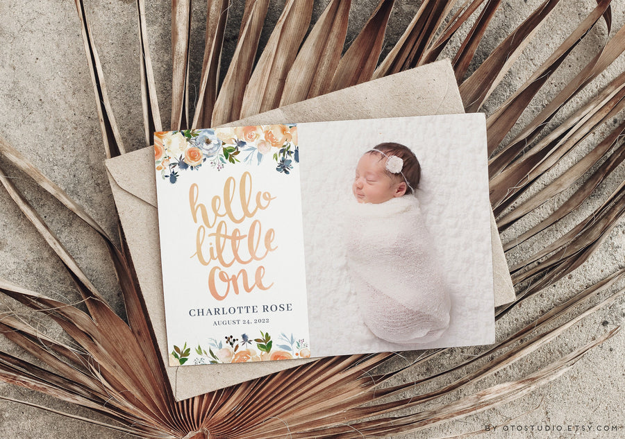 Birth Announcement Girl Newborn - 5x7 Card - os19