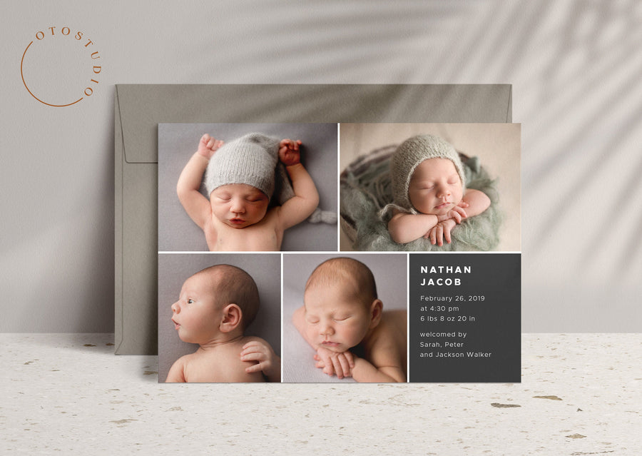 Birth Announcement - 5x7 Card - os36