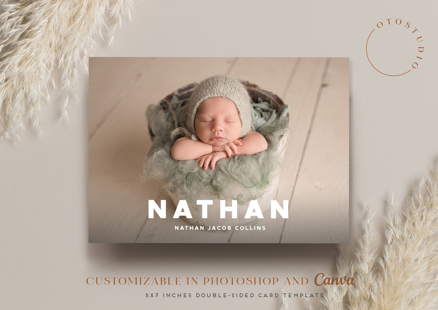 Birth Announcement - 5x7 Card - os36