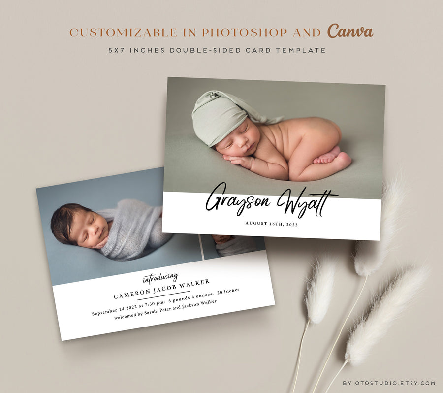 Birth Announcement - 5x7 Card - os05