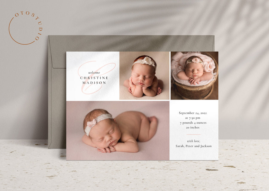 Birth Announcement - 5x7 Card - os38