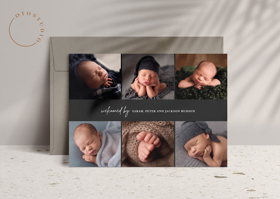 Birth Announcement Collage - 5x7 Card - os39