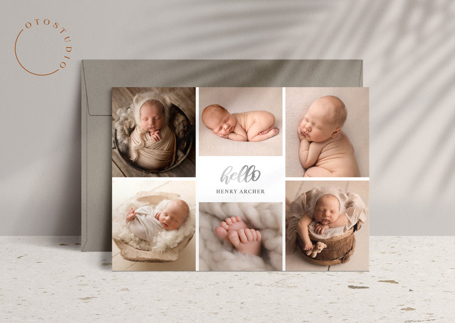 Birth Announcement Collage - 5x7 Card - os43