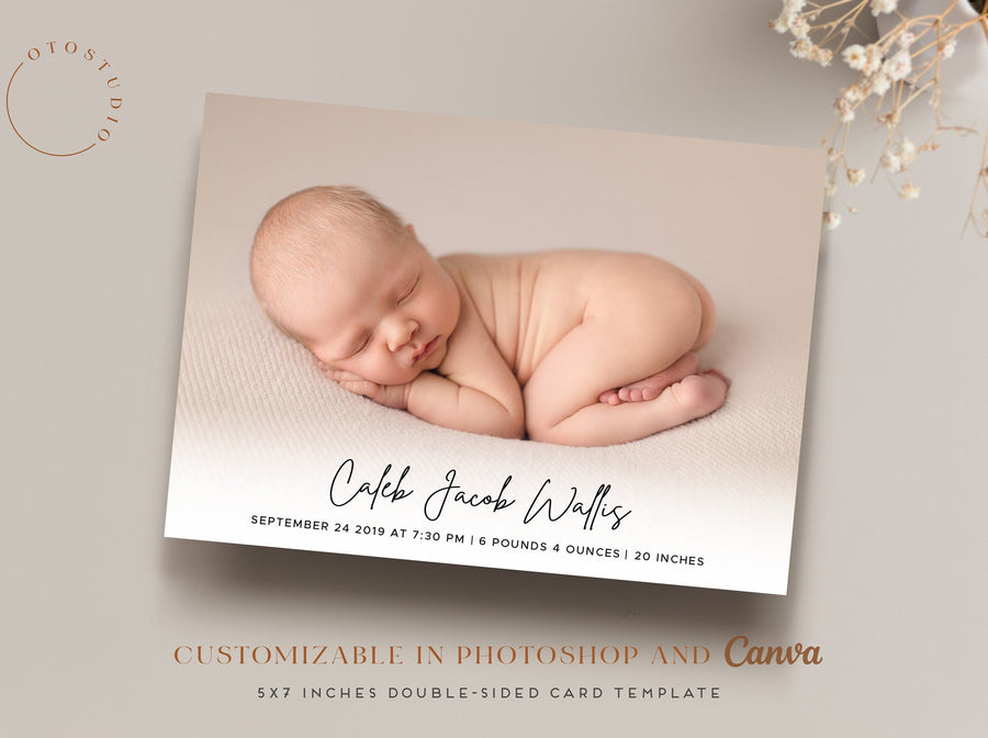 Birth Announcement - 5x7 Card - os03