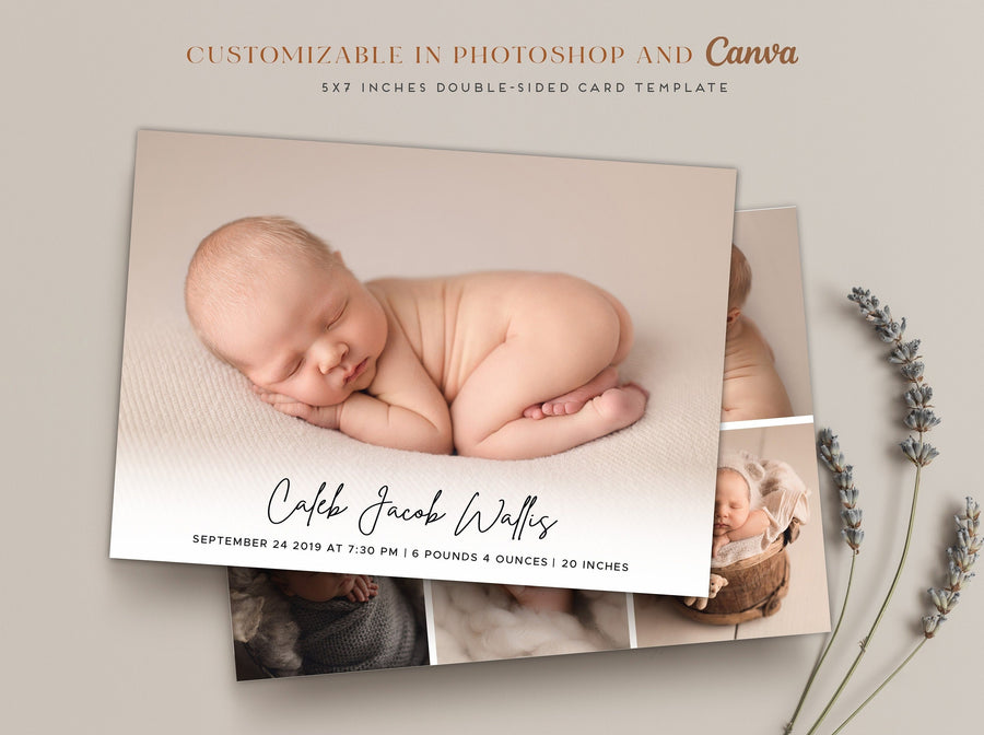 Birth Announcement - 5x7 Card - os03