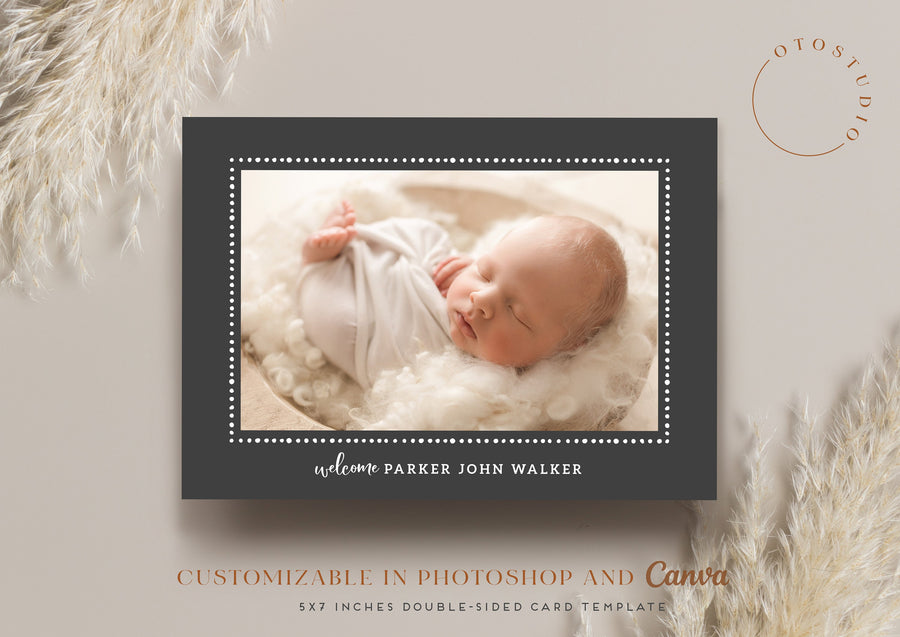 Birth Announcement - 5x7 Card - os41