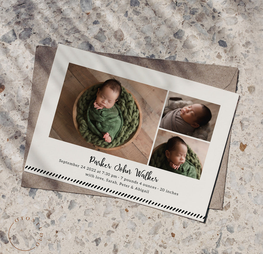 Birth Announcement - 5x7 Card - os37