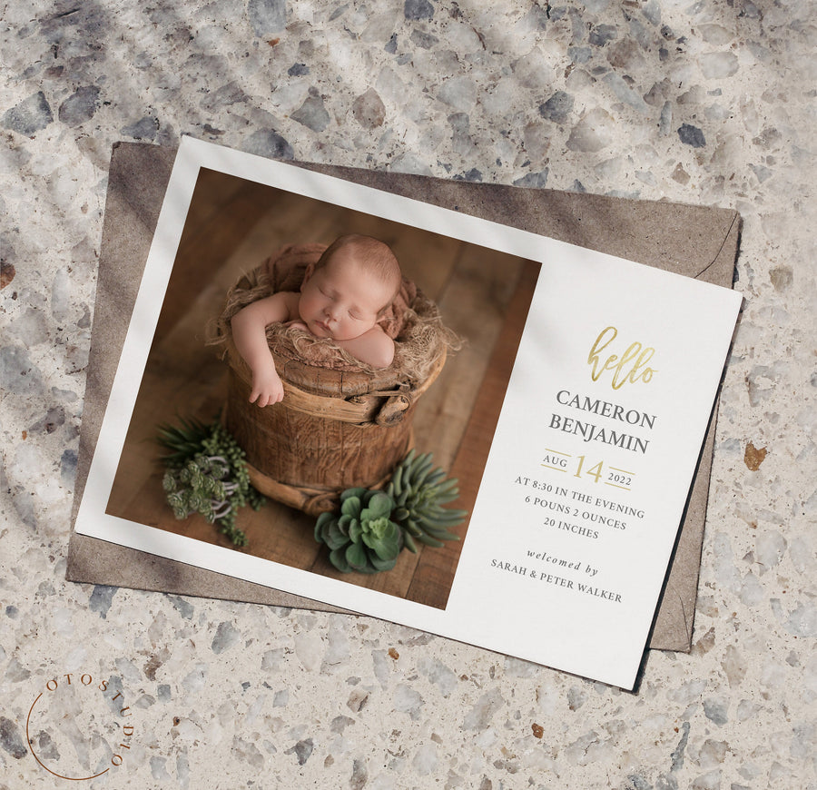 Birth Announcement - 5x7 Card - os44