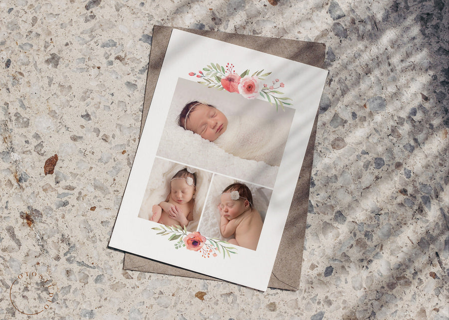 Birth Announcement Girl Newborn - 5x7 Card - os58