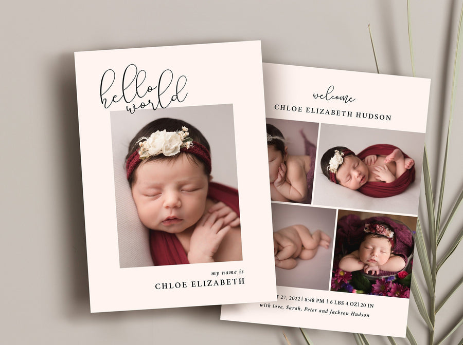 Birth Announcement - 5x7 Card - os18