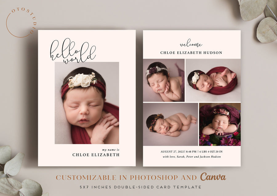 Birth Announcement - 5x7 Card - os18