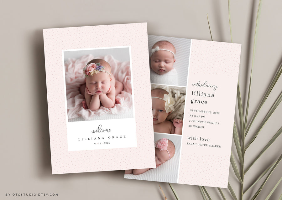 Birth Announcement - 5x7 Card - os78