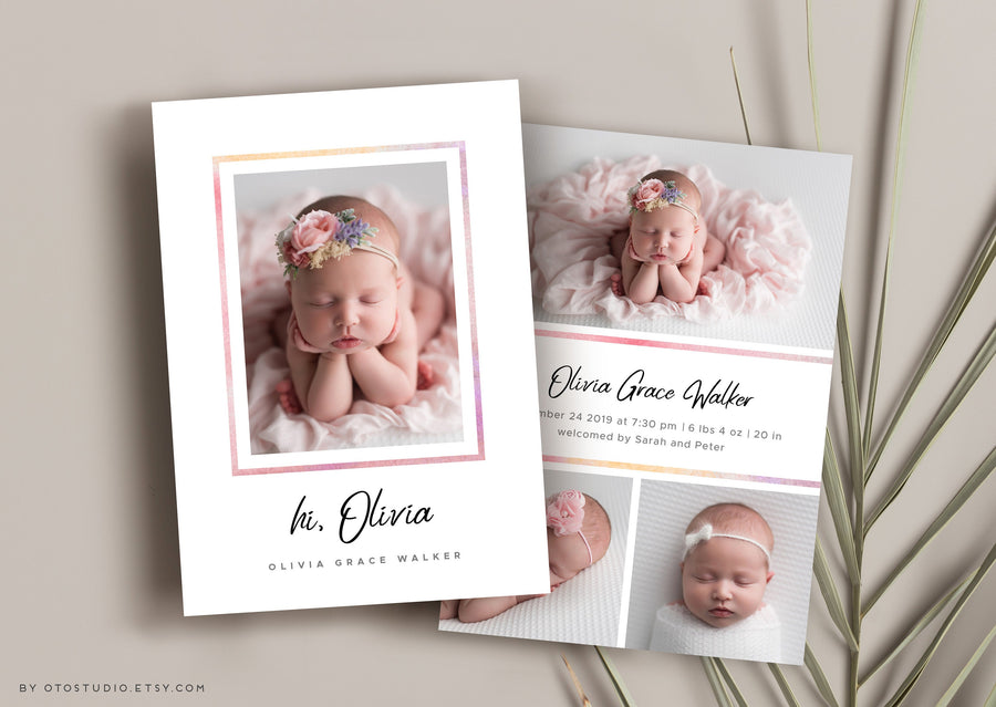 Birth Announcement - 5x7 Card - os07