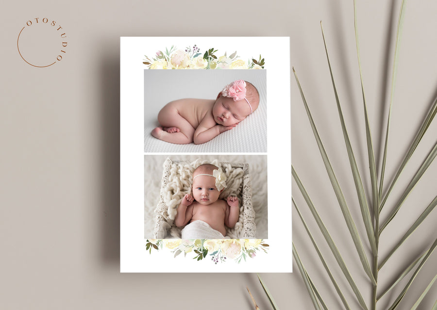 Birth Announcement Girl Newborn - 5x7 Card - os26