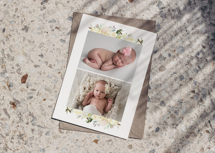 Birth Announcement Girl Newborn - 5x7 Card - os26