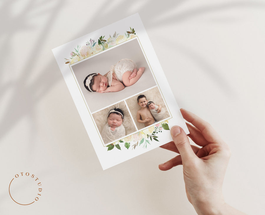 Birth Announcement Girl Newborn - 5x7 Card - os79