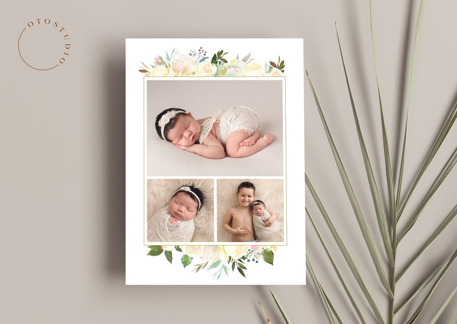 Birth Announcement Girl Newborn - 5x7 Card - os79
