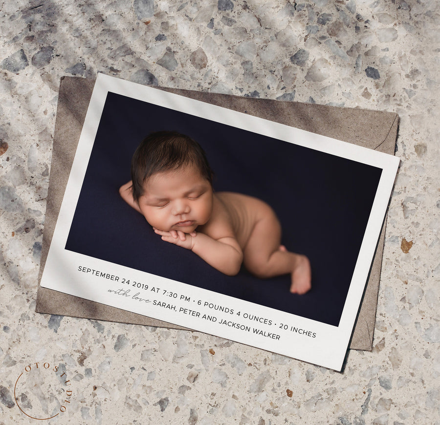 Birth Announcement - 5x7 Card - os60