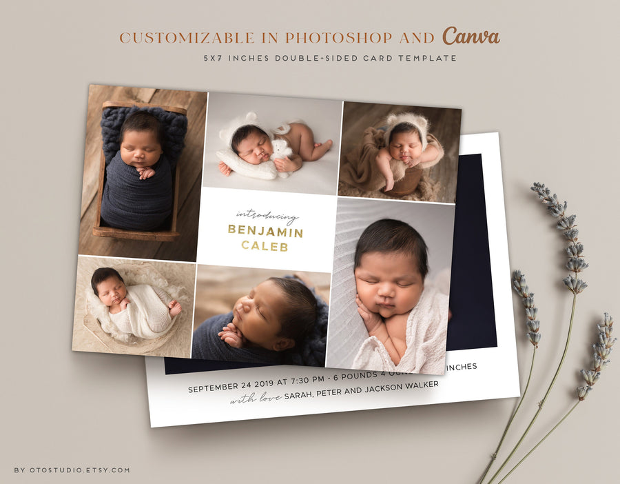 Birth Announcement - 5x7 Card - os60