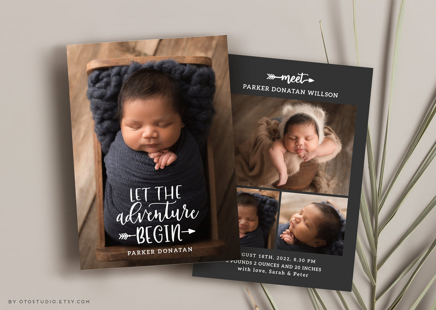 Birth Announcement - 5x7 Card - os84