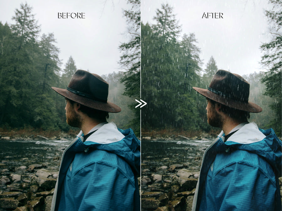 25 Falling Rain Storm Weather Photoshop Overlays