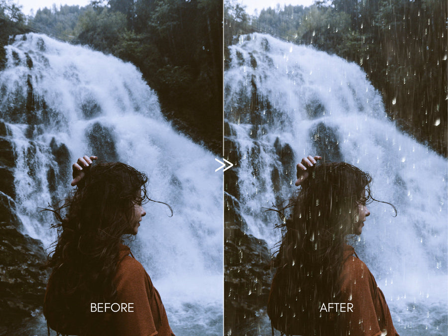 25 Falling Rain Storm Weather Photoshop Overlays