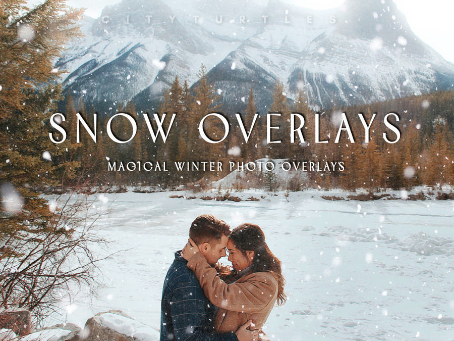 30 Natural Falling Snowflakes Winter Photo Overlays