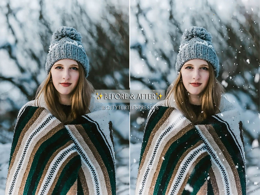 30 Natural Falling Snowflakes Winter Photo Overlays